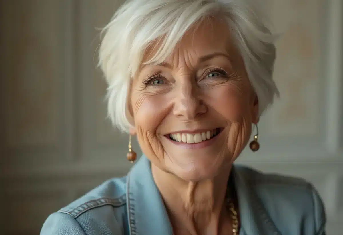 Art de sublimer une coupe de cheveux blancs pour femme de 60 ans